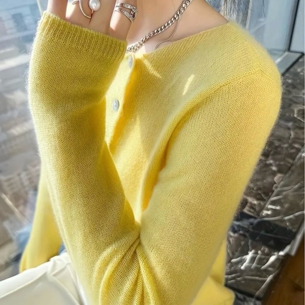 Women's Wool Elegant Asymmetrical Cardigan Sweater - Picture 3 of 5